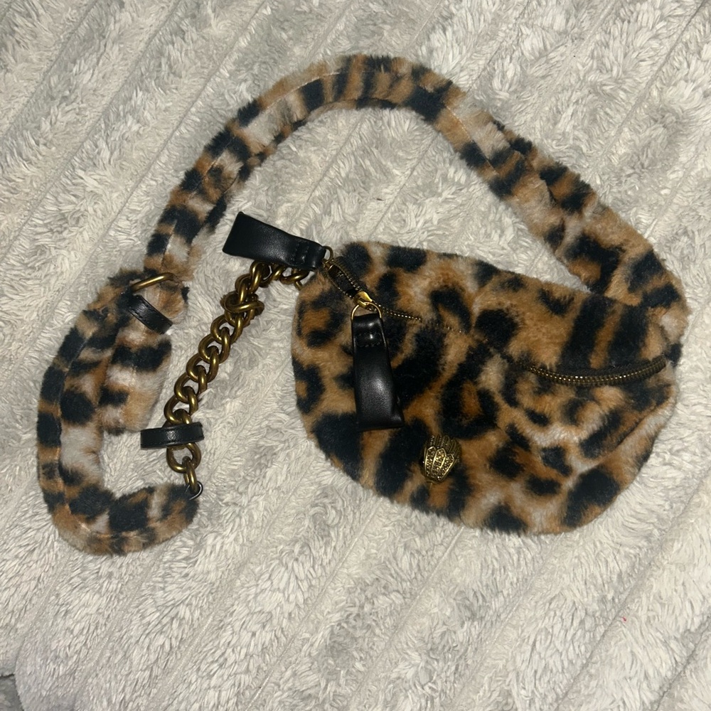 Kurt Geiger Leopard Print Faux Fur Belt Bag